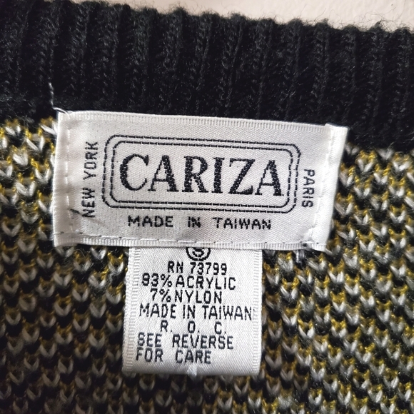 Vintage Cariza Knit Sweater with Military Style Design - Size S - Picture 4 of 8
